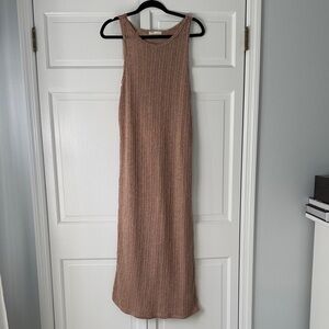 Pull&Bear Sleeveless Knit Maxi Dress - Tan